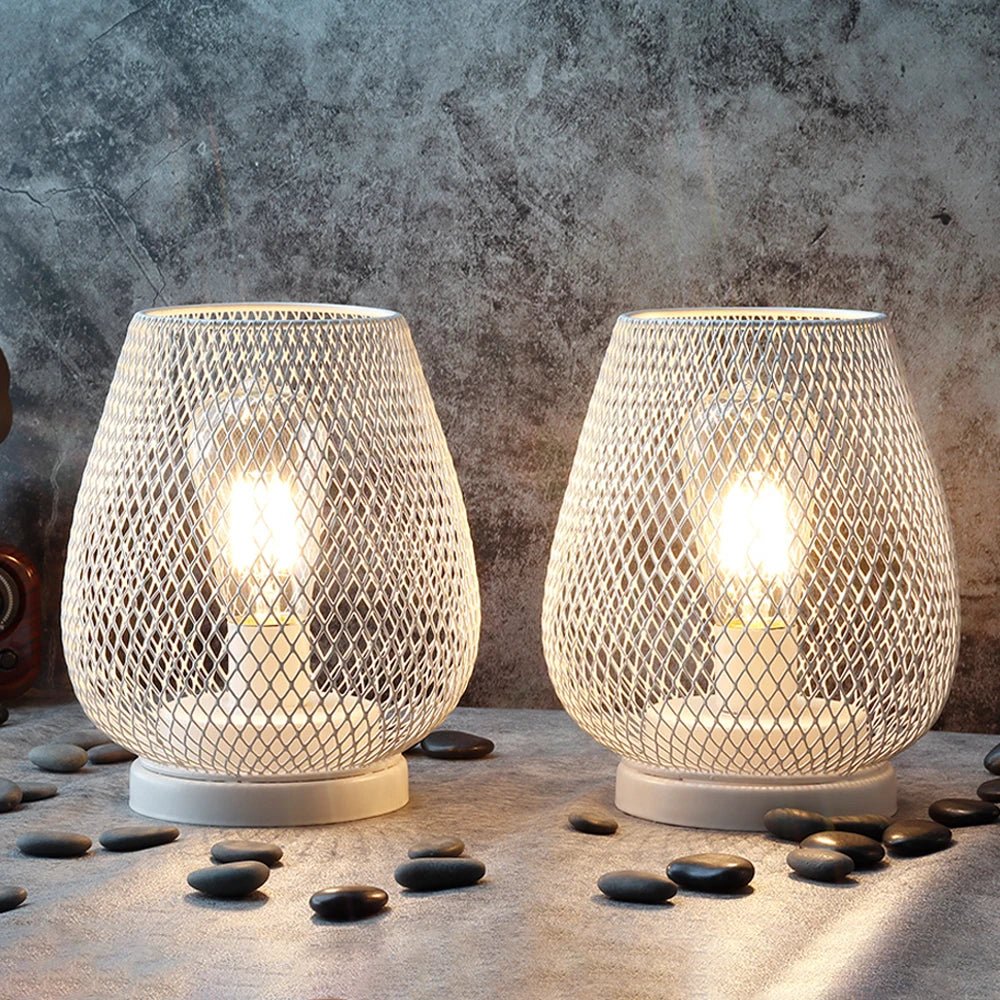 StoneEde – Battery-Powered Metal Table Lamp with Warm LED Edison Bulb