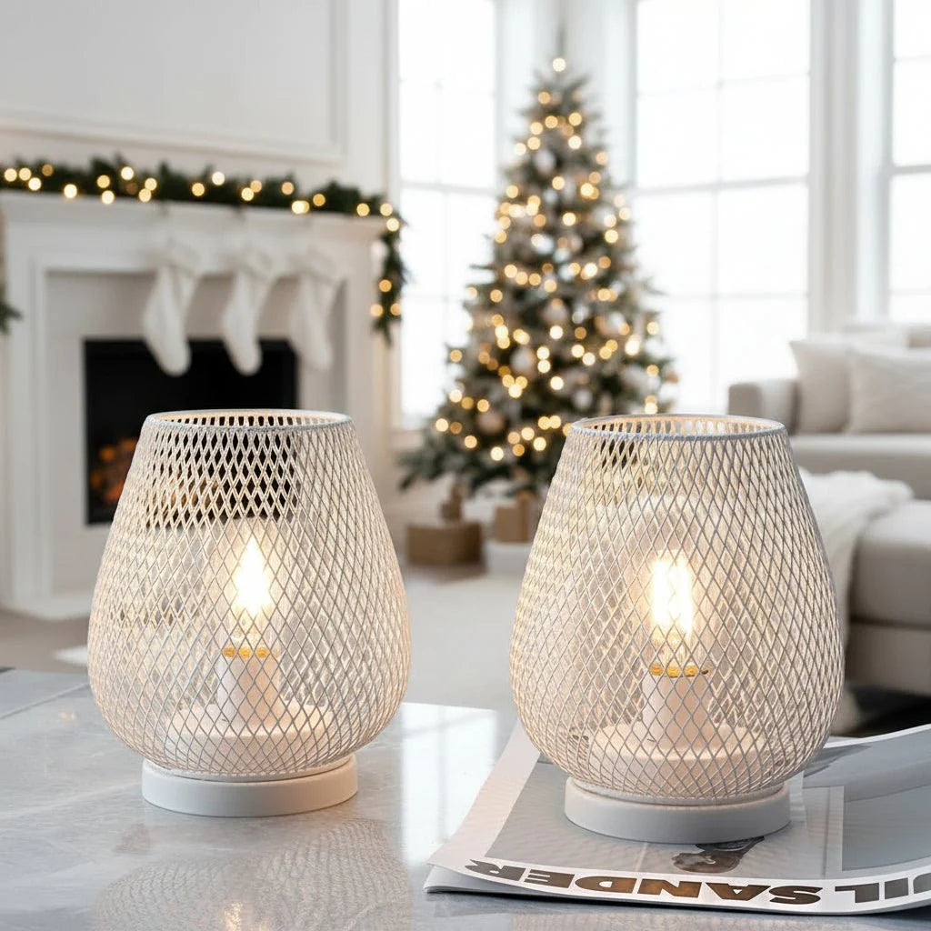 StoneEde – Battery-Powered Metal Table Lamp with Warm LED Edison Bulb