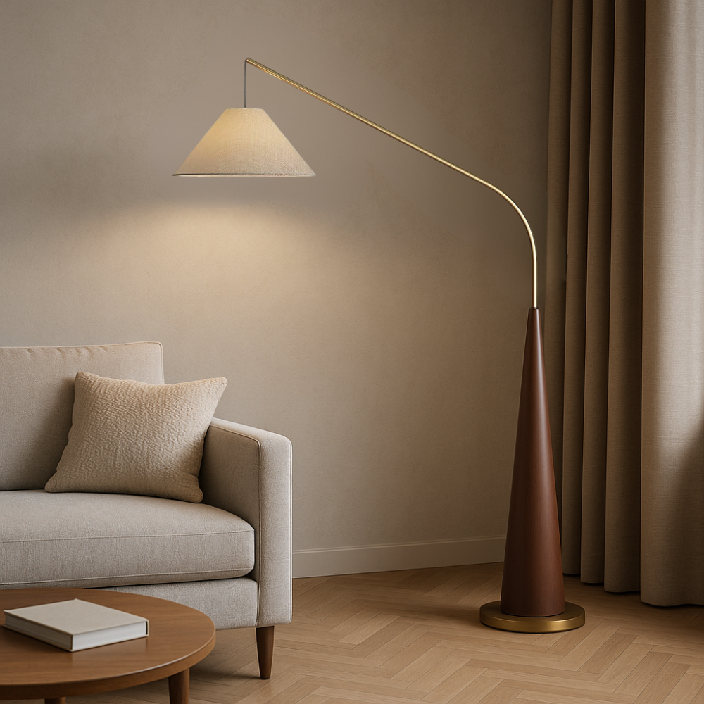 TorLy - Vintage Classic Wooden Arc Lamp