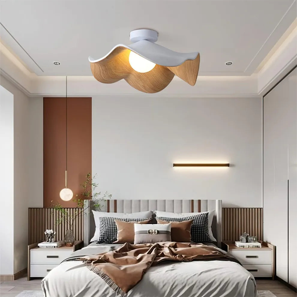 PetalNord – Wooden Lotus Ceiling Fixture