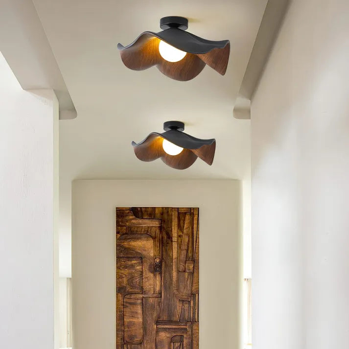 PetalNord – Wooden Lotus Ceiling Fixture