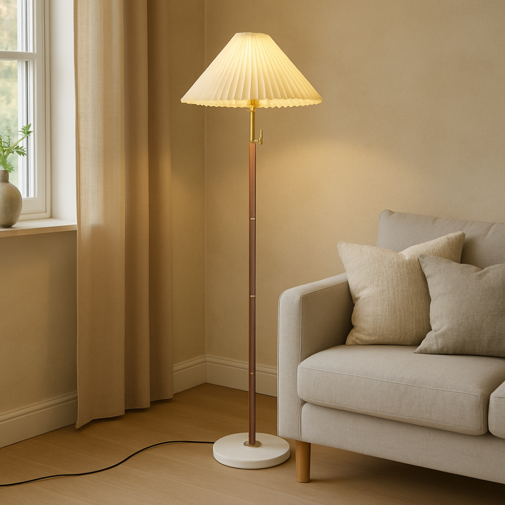 Helorae | Vintage Wooden Floor Lamp for Classic Elegance