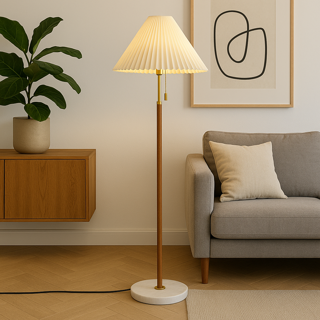 Helorae | Vintage Wooden Floor Lamp for Classic Elegance