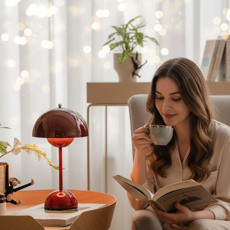 GlowBloom – Rechargeable Flower Bud Table Lamp for Modern Bedrooms