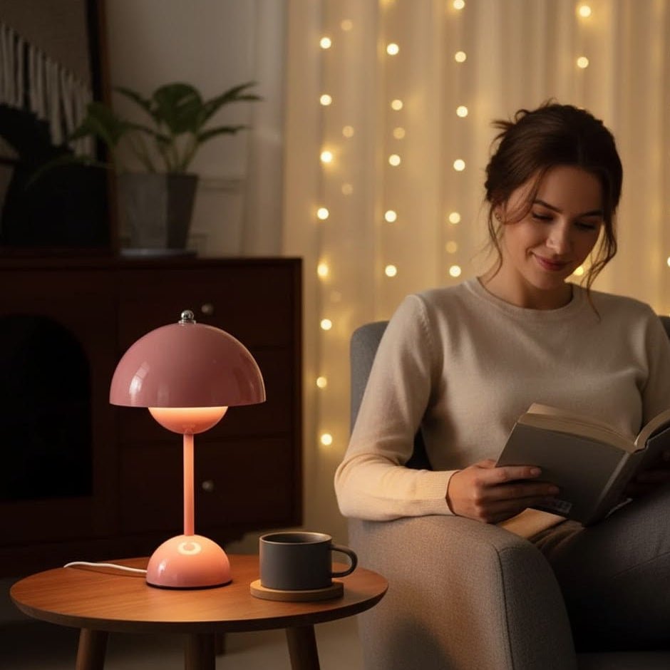 GlowBloom – Rechargeable Flower Bud Table Lamp for Modern Bedrooms